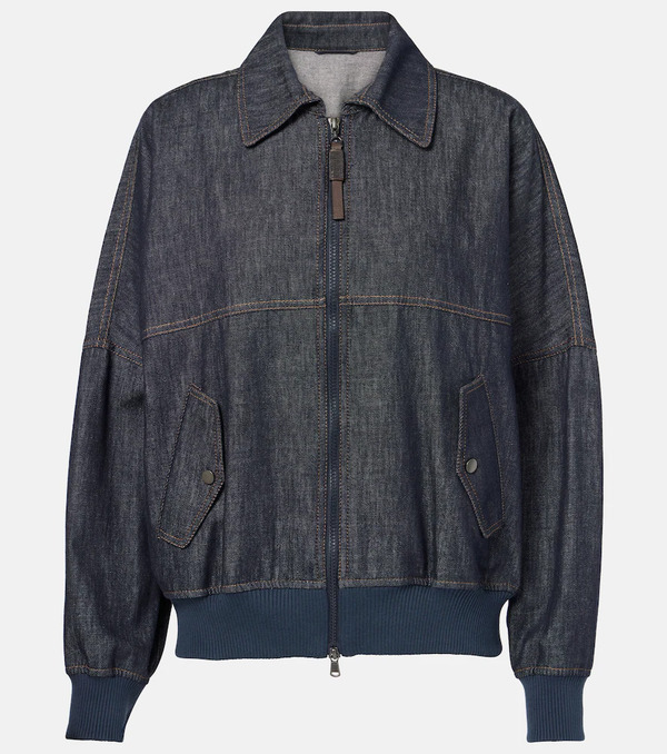  Brunello Cucinelli Brunello Cucinelli Denim Bomber Jacket 