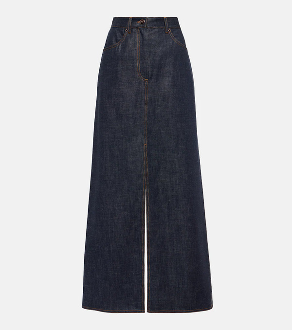 Brunello Cucinelli Brunello Cucinelli Denim Maxi Skirt 