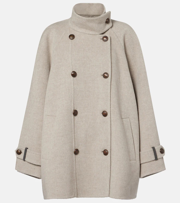  Brunello Cucinelli Brunello Cucinelli Double-breasted Wool And Cashmere Coat 