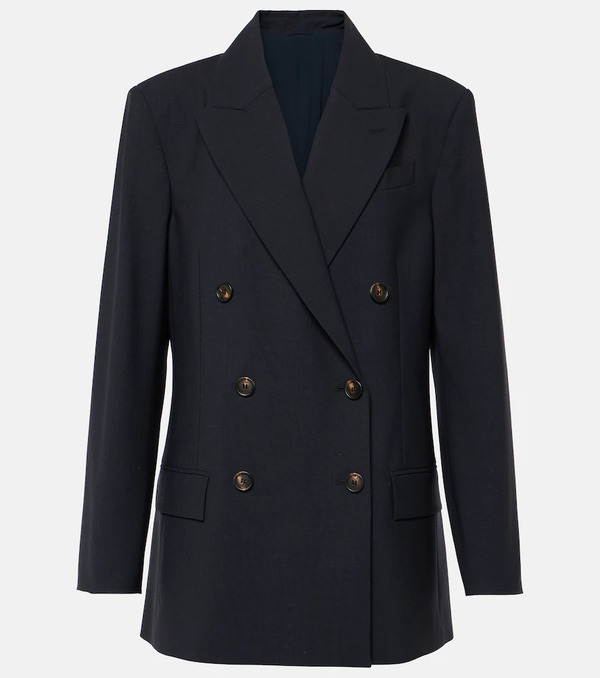  Brunello Cucinelli Brunello Cucinelli Double-breasted Wool-blend Blazer 