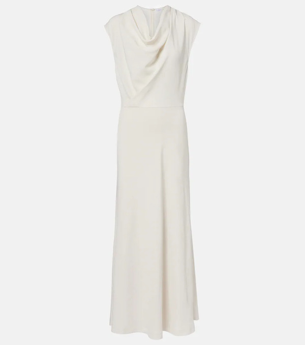  Brunello Cucinelli Brunello Cucinelli Draped Wool-blend Maxi Dress 
