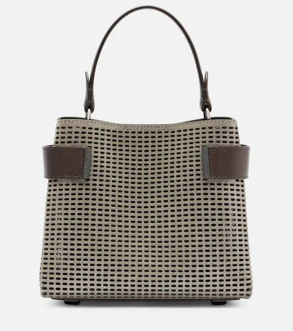  Brunello Cucinelli Brunello Cucinelli Essence Small Leather Top-handle Bag 