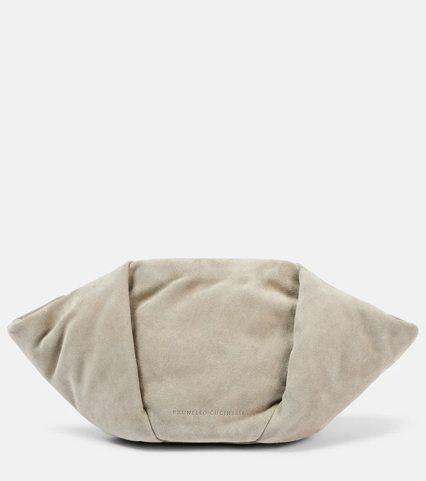  Brunello Cucinelli Brunello Cucinelli Fold-over Small Suede Clutch 