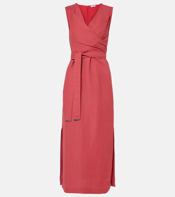  Brunello Cucinelli Brunello Cucinelli Gathered Midi Dress 
