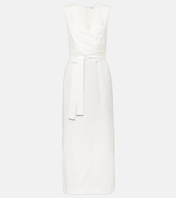  Brunello Cucinelli Brunello Cucinelli Gathered Midi Dress 
