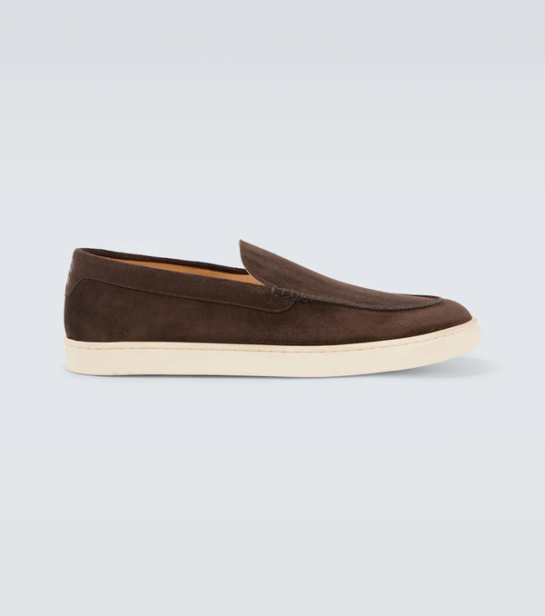  Brunello Cucinelli Brunello Cucinelli Herringbone Suede Loafers 