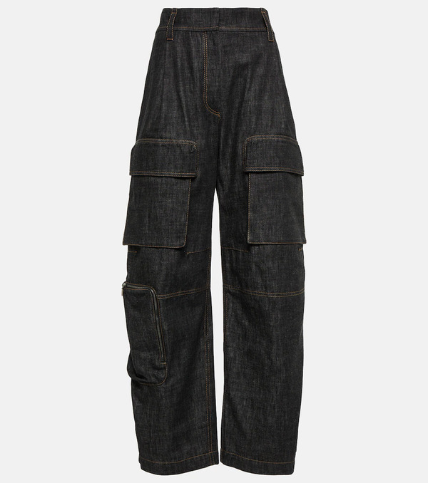  Brunello Cucinelli Brunello Cucinelli High-rise Denim Cargo Pants 