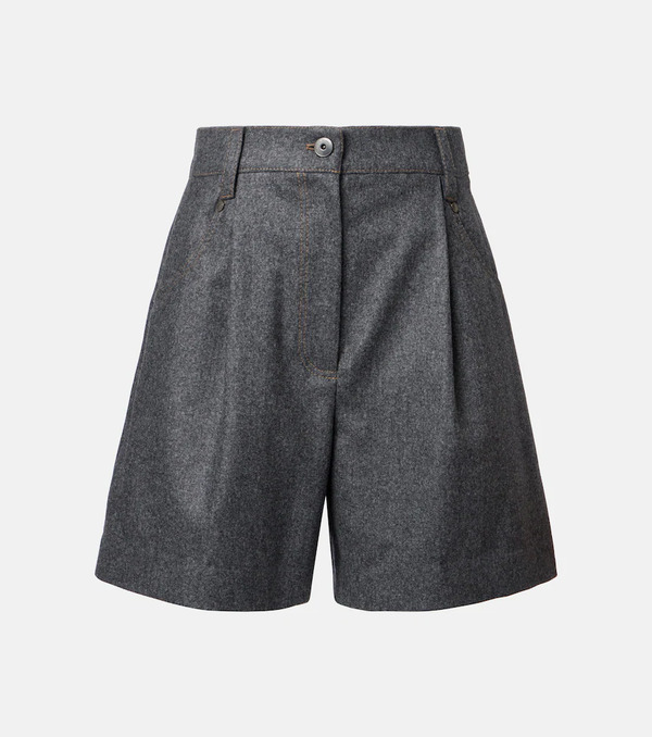  Brunello Cucinelli Brunello Cucinelli High-rise Virgin Wool Shorts 