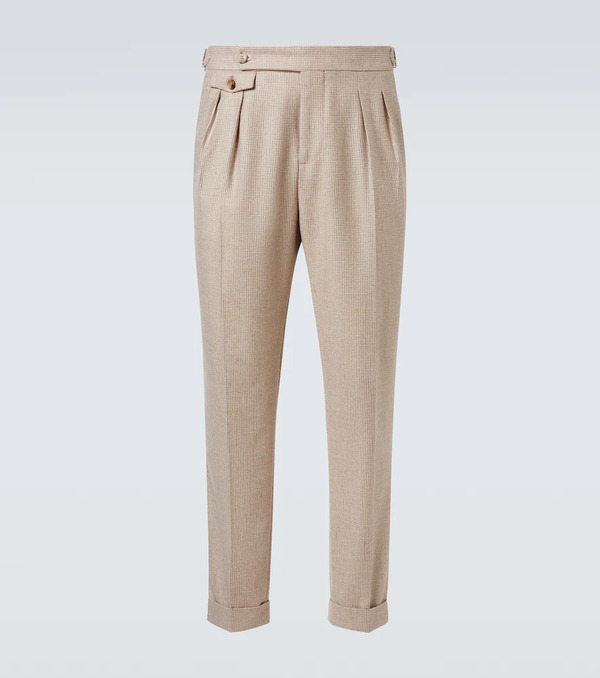  Brunello Cucinelli Brunello Cucinelli Houndstooth Cashmere And Silk Suit Pants 