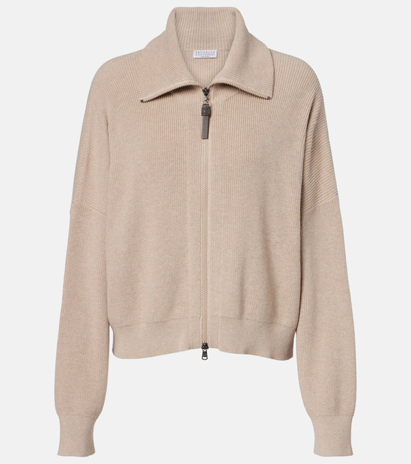  Brunello Cucinelli Brunello Cucinelli Knitted Cotton Blouson Jacket 