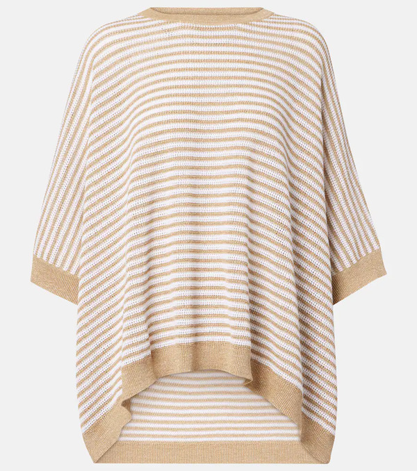  Brunello Cucinelli Brunello Cucinelli Knitted Striped Top 