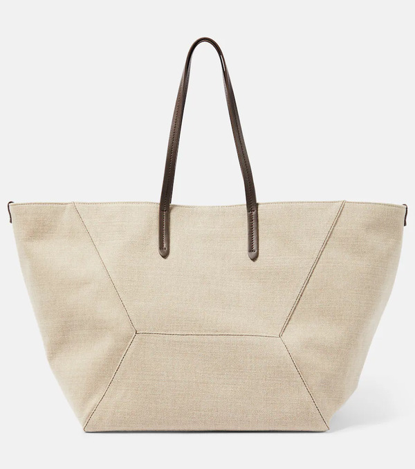  Brunello Cucinelli Brunello Cucinelli Large Canvas Tote Bag 