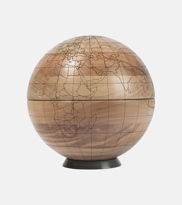  Brunello Cucinelli Brunello Cucinelli Laser-cut Walnut Globe 