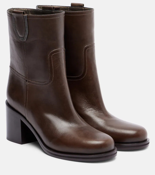  Brunello Cucinelli Brunello Cucinelli Leather Ankle Boots 