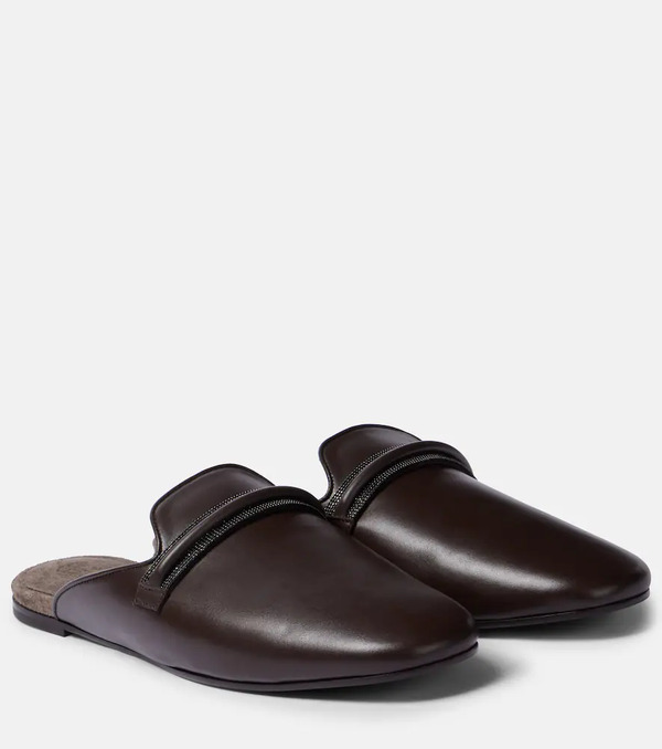  Brunello Cucinelli Brunello Cucinelli Leather Mules 