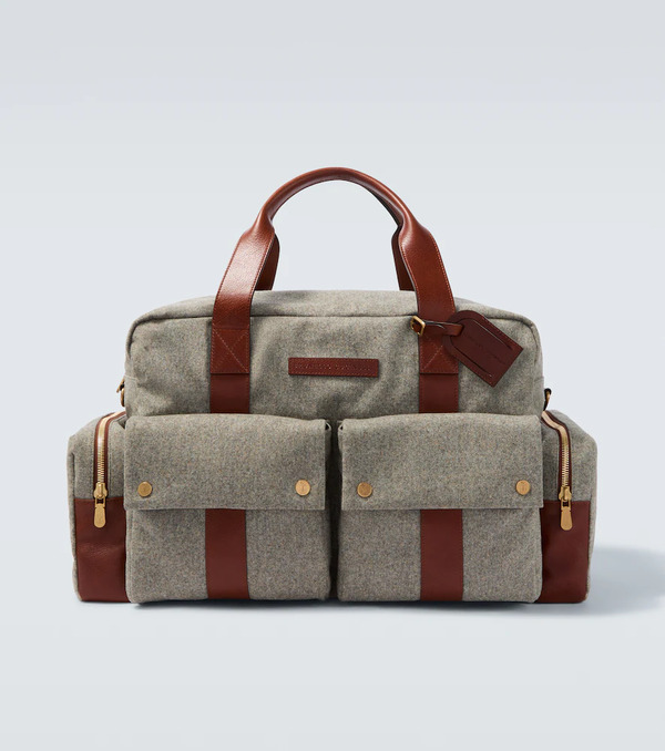  Brunello Cucinelli Brunello Cucinelli Leather-trimmed Duffel Bag 
