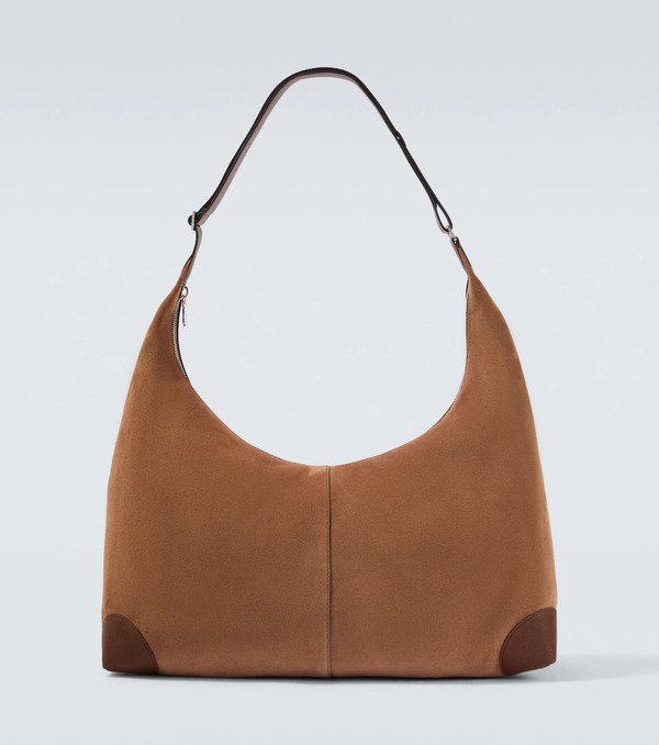  Brunello Cucinelli Brunello Cucinelli Leather-trimmed Suede Shoulder Bag 
