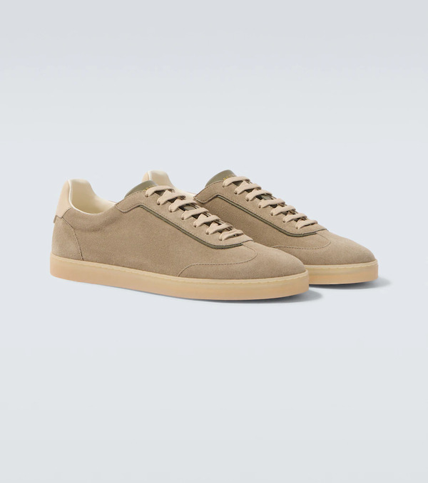  Brunello Cucinelli Brunello Cucinelli Leather-trimmed Suede Sneakers 
