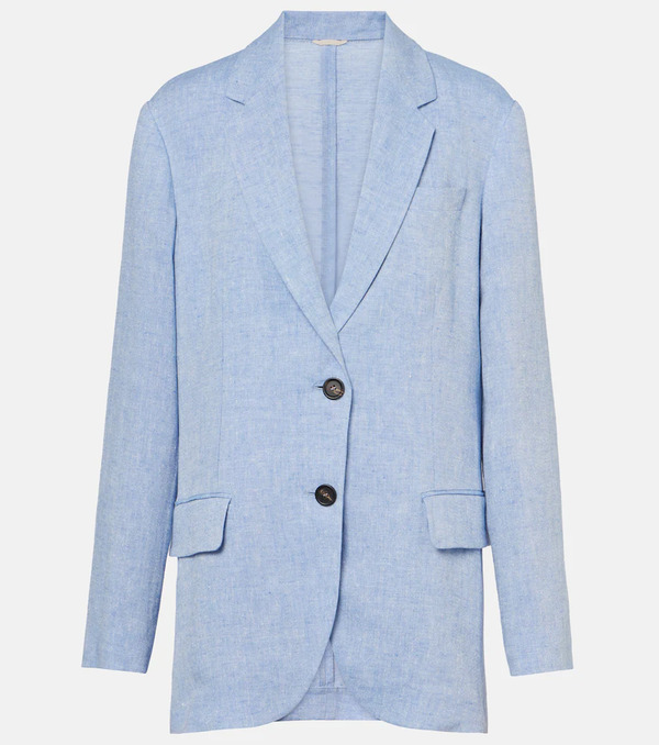  Brunello Cucinelli Brunello Cucinelli Linen-blend Blazer 
