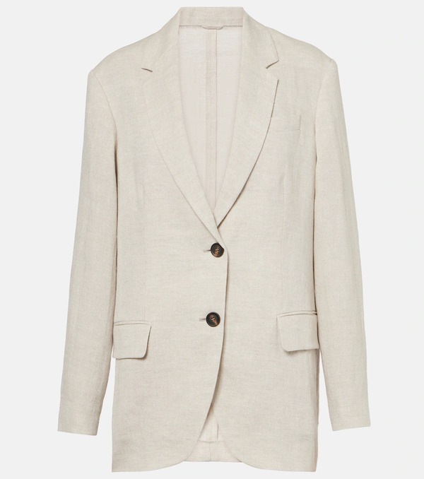  Brunello Cucinelli Brunello Cucinelli Linen-blend Blazer 