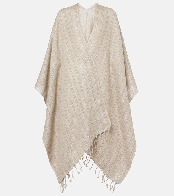  Brunello Cucinelli Brunello Cucinelli Linen-blend Poncho 