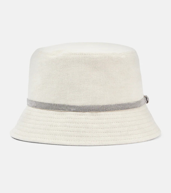  Brunello Cucinelli Brunello Cucinelli Linen Canvas Bucket Hat 