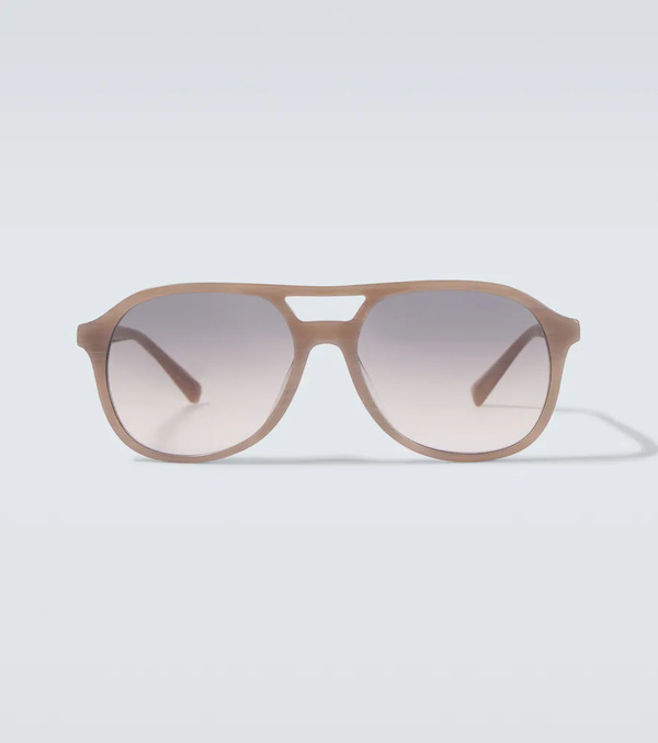  Brunello Cucinelli Brunello Cucinelli Logo Aviator Sunglasses 