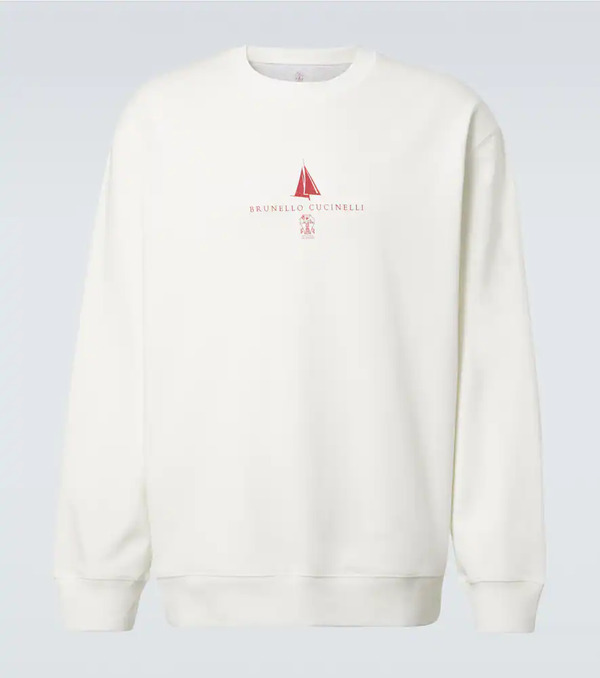  Brunello Cucinelli Brunello Cucinelli Logo Cotton-blend Jersey Sweatshirt 