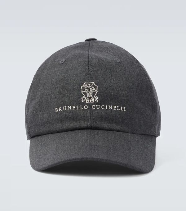  Brunello Cucinelli Brunello Cucinelli Logo Virgin Wool Baseball Cap 