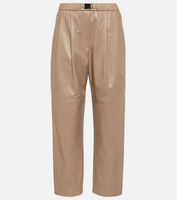 Brunello Cucinelli Brunello Cucinelli Mid-rise Leather Pants 