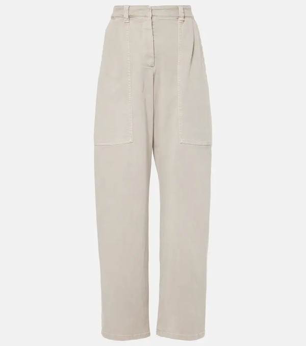  Brunello Cucinelli Brunello Cucinelli Mid-rise Wide-leg Jeans 