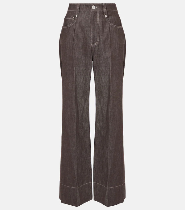  Brunello Cucinelli Brunello Cucinelli Mid-rise Wide-leg Jeans 
