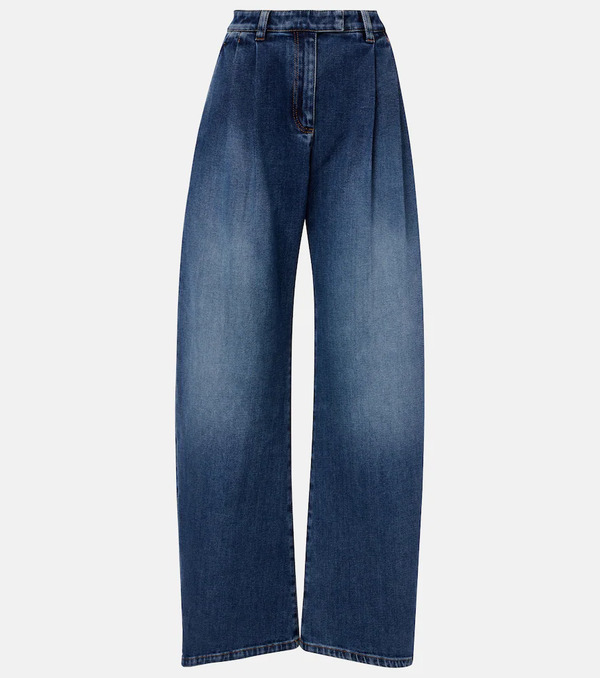  Brunello Cucinelli Brunello Cucinelli Mid-rise Wide-leg Jeans 