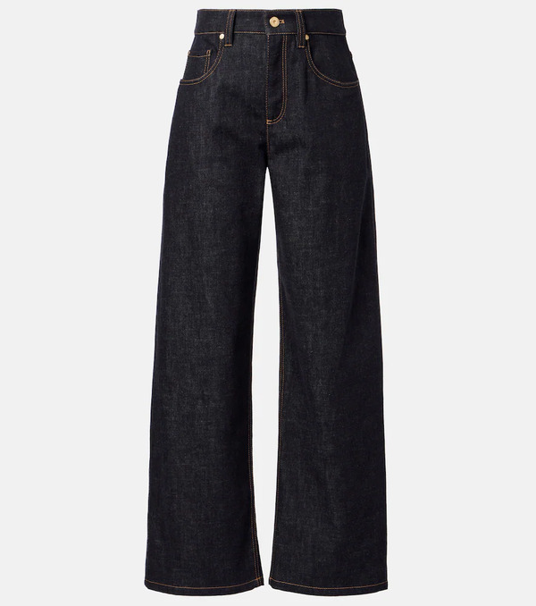  Brunello Cucinelli Brunello Cucinelli Mid-rise Wide-leg Jeans 