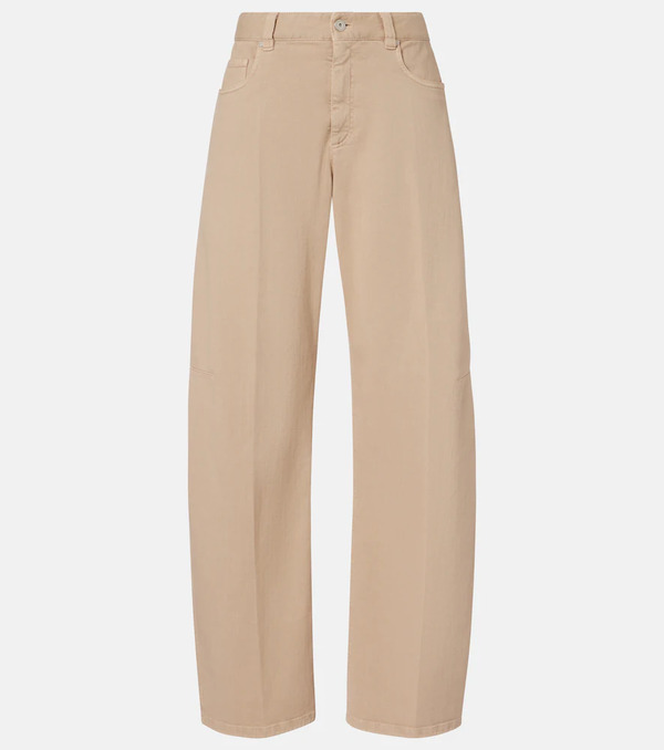  Brunello Cucinelli Brunello Cucinelli Mid-rise Wide-leg Jeans 