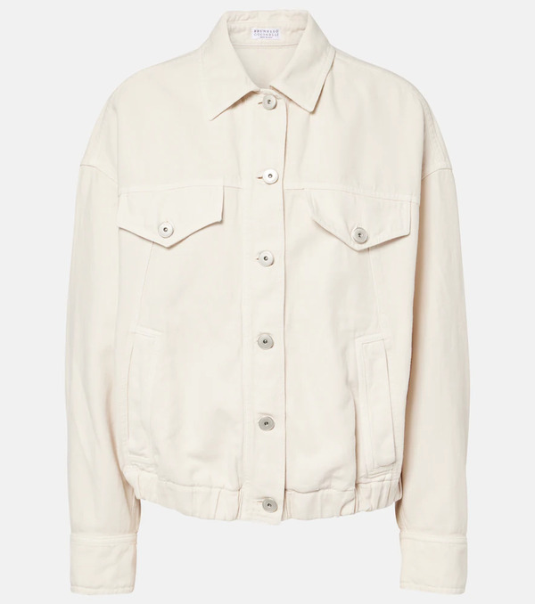  Brunello Cucinelli Brunello Cucinelli Monili Beaded Cotton And Linen Jacket 