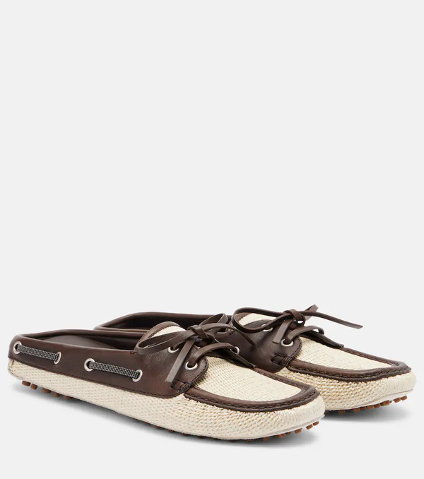  Brunello Cucinelli Brunello Cucinelli Monili Canvas Mules 