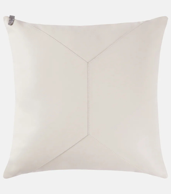  Brunello Cucinelli Brunello Cucinelli Monili Leather Cushion 