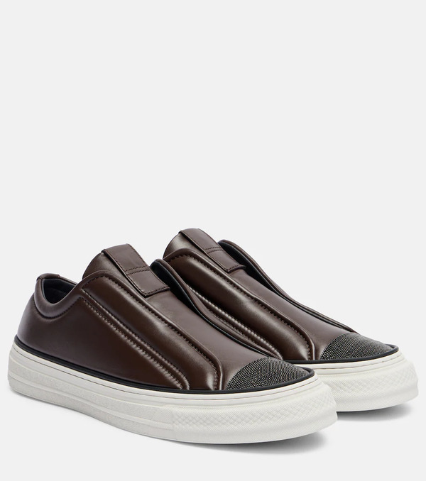  Brunello Cucinelli Brunello Cucinelli Monili Leather Sneakers 