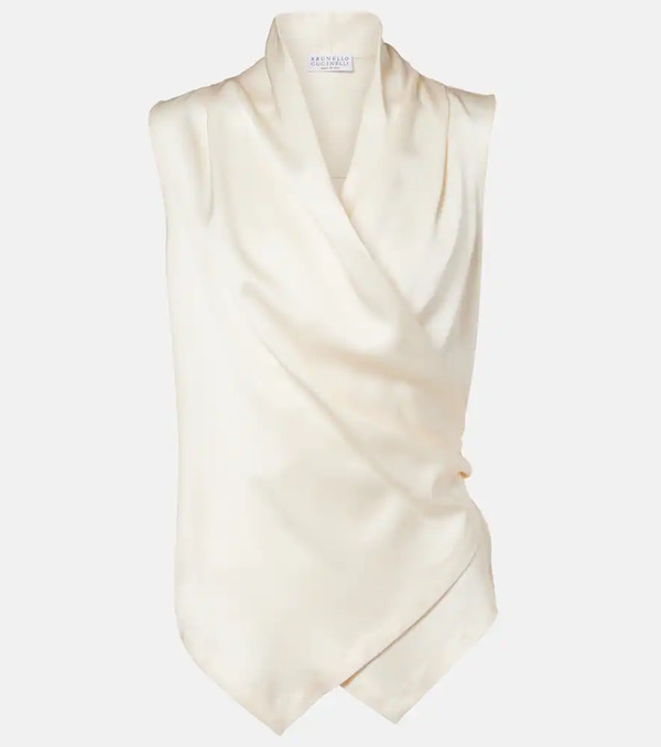  Brunello Cucinelli Brunello Cucinelli Monili Silk Top 