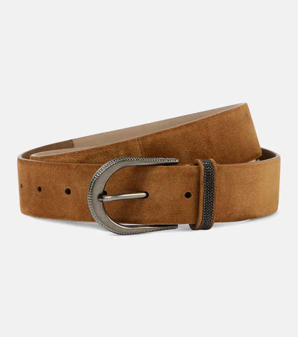  Brunello Cucinelli Brunello Cucinelli Monili Suede Belt 