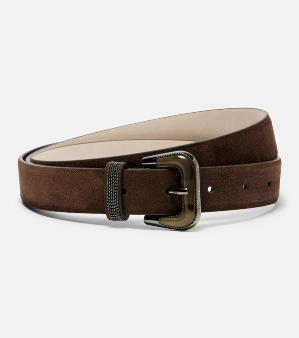  Brunello Cucinelli Brunello Cucinelli Monili Suede Belt 