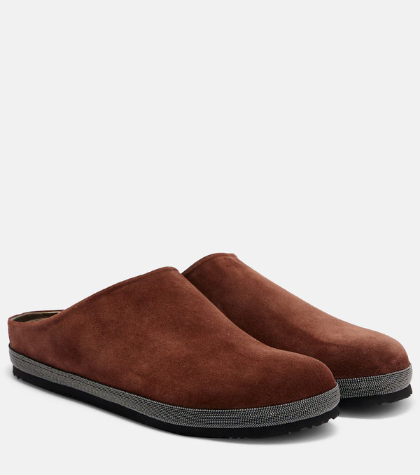  Brunello Cucinelli Brunello Cucinelli Monili Suede Clogs 