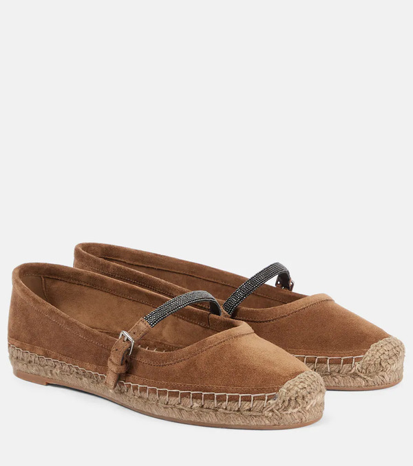  Brunello Cucinelli Brunello Cucinelli Monili Suede Espadrilles 