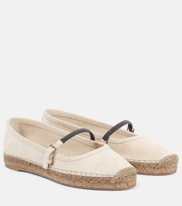  Brunello Cucinelli Brunello Cucinelli Monili Suede Espadrilles 