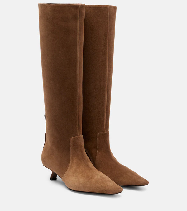  Brunello Cucinelli Brunello Cucinelli Monili Suede Knee-high Boots 