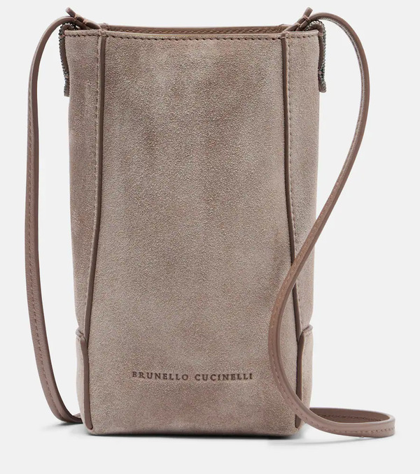  Brunello Cucinelli Brunello Cucinelli Monili Suede Shoulder Bag 