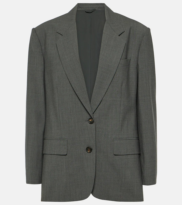  Brunello Cucinelli Brunello Cucinelli Oversized Wool-blend Blazer 