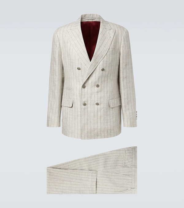  Brunello Cucinelli Brunello Cucinelli Pinstripe Linen Suit 