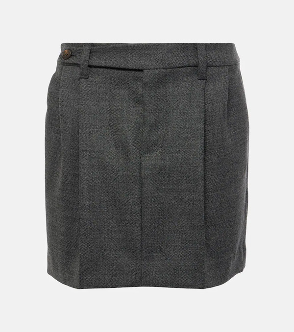  Brunello Cucinelli Brunello Cucinelli Pleated Virgin Wool Miniskirt 